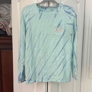 Vineyard Vines Mint and Blue Tie-Dye Shirt